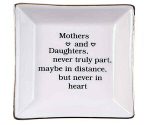 Birthday Gift for Mother and Daughter Ceramic Ring Dish Decorative Jewelry Tray Teepanda