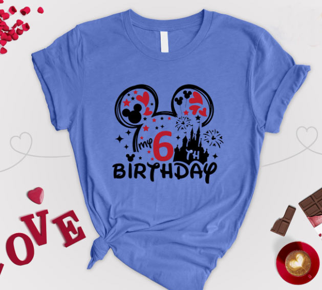 Disneyworld Birthday Shirt,Minnie 6th Birthday Shirt,Disneyland Birthday,6 year Old Birthday Shirt,Boy Girl Birthday,Mickey Birthday Shirt