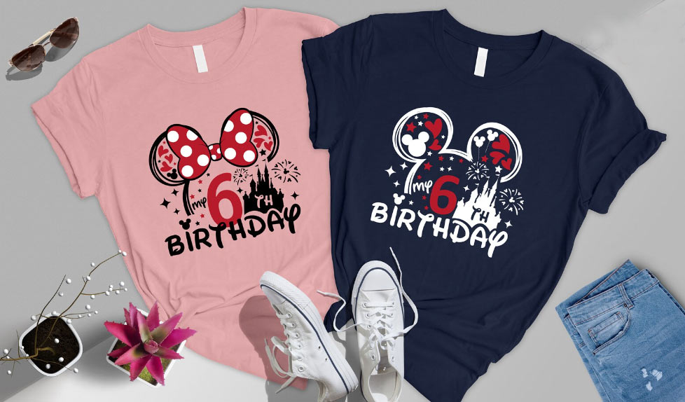 Disneyworld Birthday Shirt,Minnie 6th Birthday Shirt,Disneyland Birthday,6 year Old Birthday Shirt,Boy Girl Birthday,Mickey Birthday Shirt