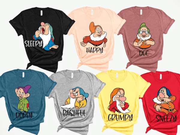 Seven Dwarfs Shirts, Seven Dwarfs, Disney Group Shirts, Snow White, Disney Family Shirts, Shirts for Family, Disney family, 7 dwarfs